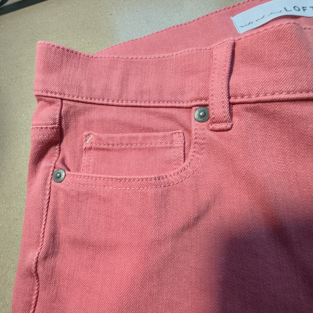 LOFT Ladies Slimming High Waist Jeans In Blushing Pink - Picture 6 of 9